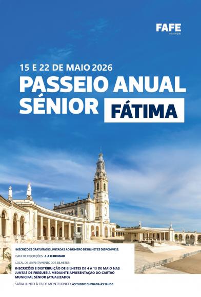 Passeio Anual S&eacute;nior 2026 &ndash; Divulga&ccedil;&atilde;o, Inscri&ccedil;&otilde;es e Distribui&ccedil;&atilde;o de Bilhetes