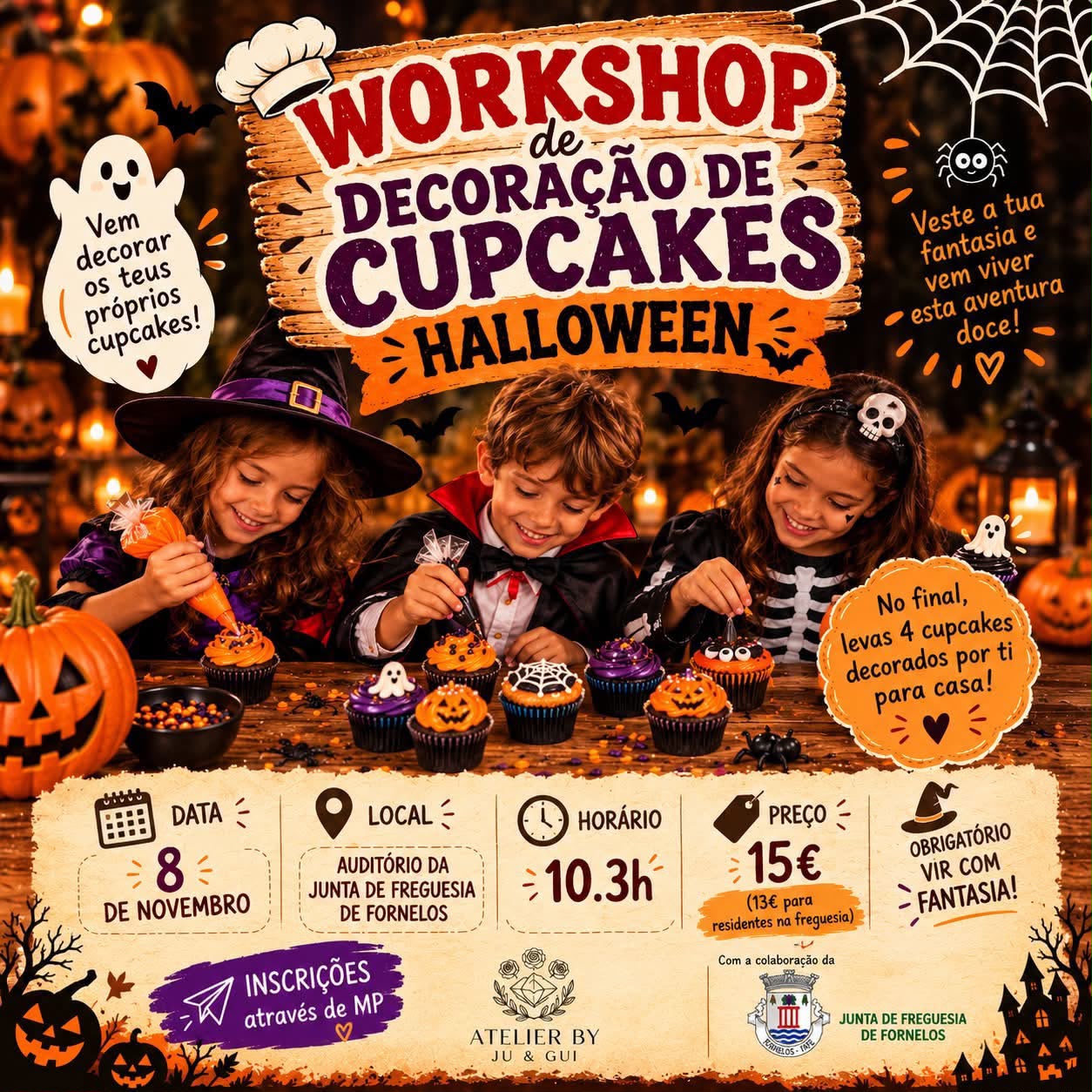Workshop de Decora&ccedil;&atilde;o de Cupcakes de Halloween para Crian&ccedil;as
